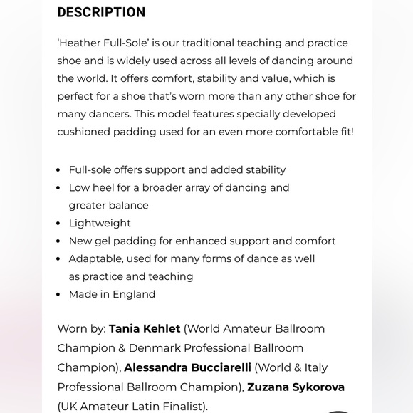 International Dance Shoes, Ballroom practice shoe Size 7 Black - Picture 8 of 8